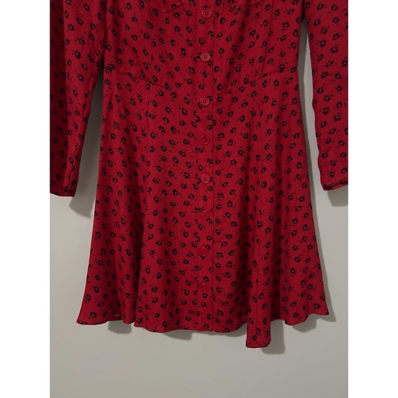 Reformation Milla Dress Women’s 4 Red Black Floral Mini - Picture 6 of 14